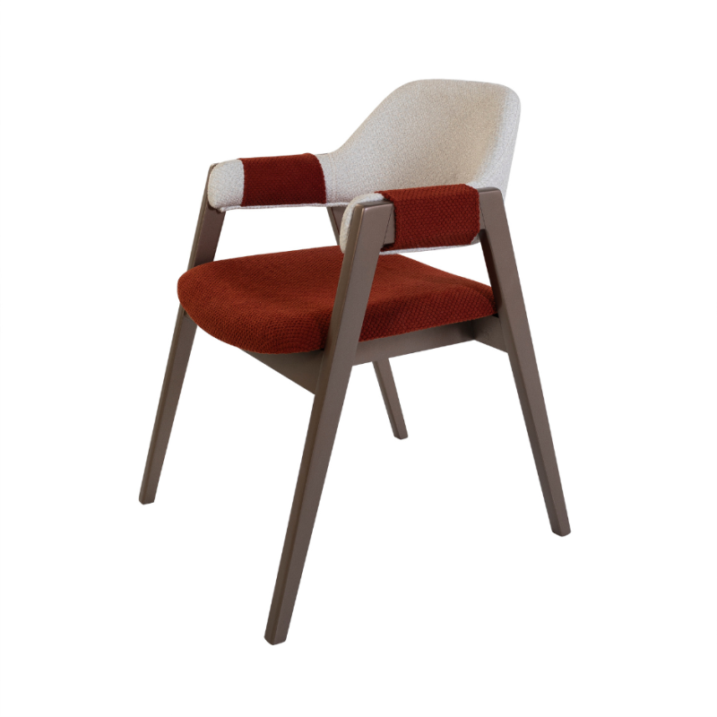 Chaise Lara bicolore avec accoudoirs – Style moderne et audacieux