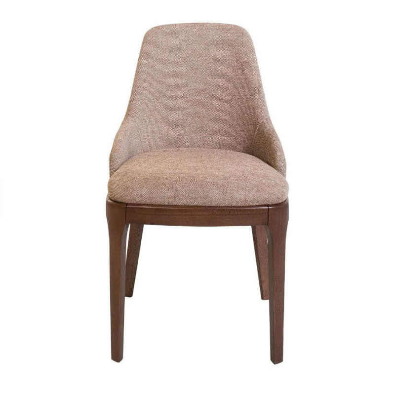 Chaise de salle à manger Fasmino – design moderne et assise confortable en tissu texturé beige.